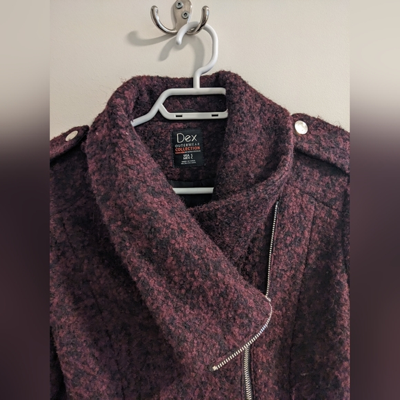 Burgundy pea coat - Picture 3 of 4